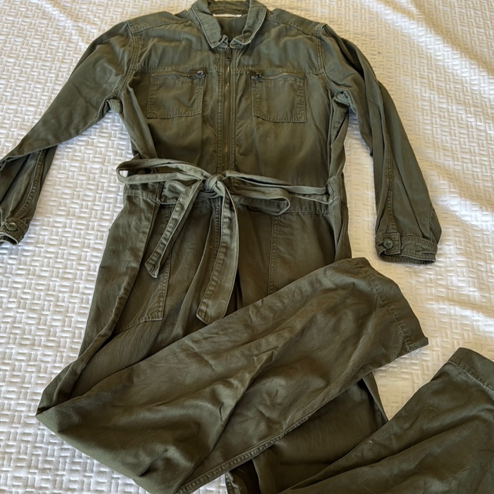 Olive Green Jumpsuit with Tie